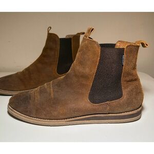 Hari Mari Men's Odessa Waxed Suede Leather Chelsea Boots | Size 14
